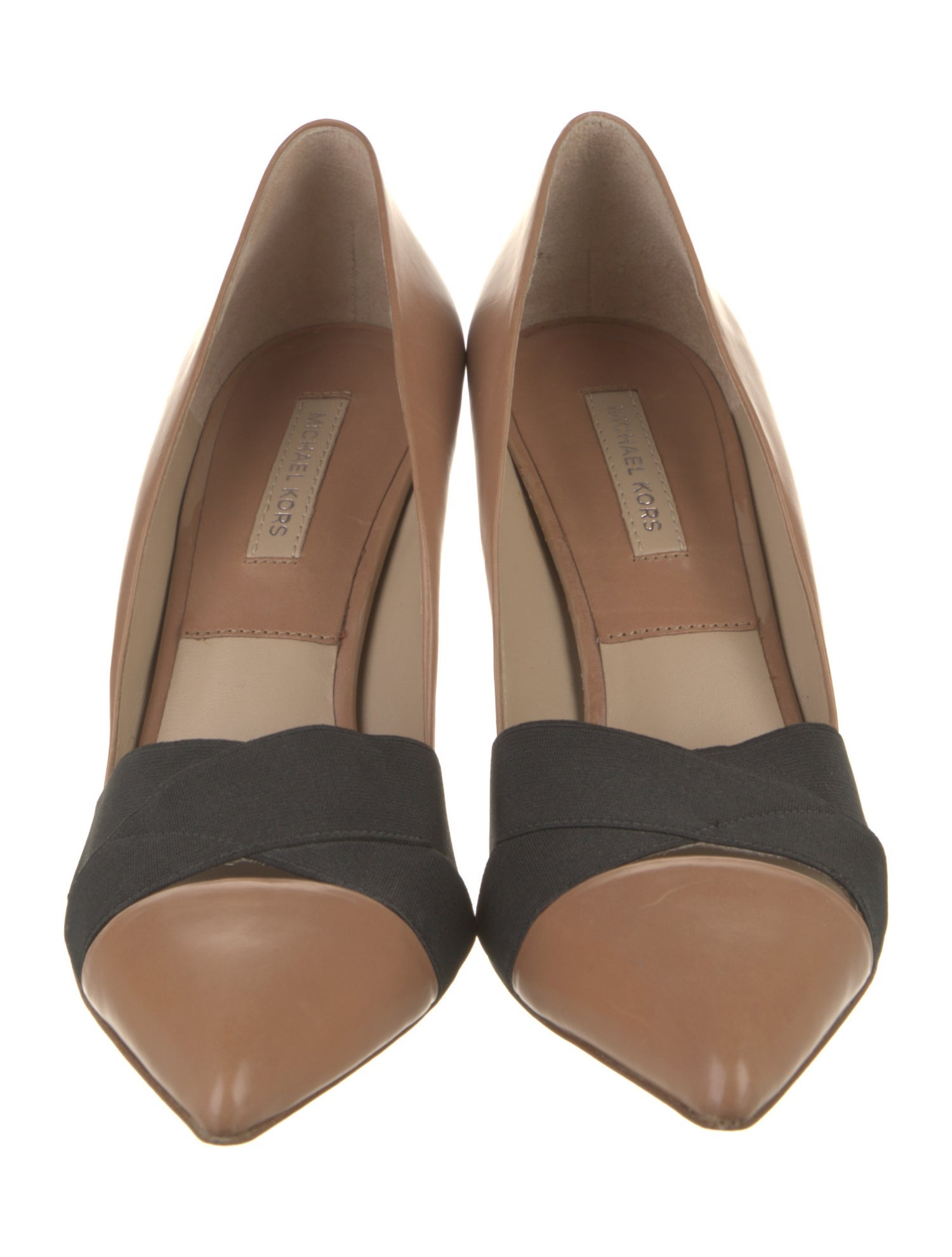 Michael Kors Leather Grosgrain Trim D'Orsay Pumps